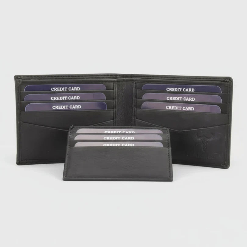 Men's RFID Bifold Wallet with Removable Card Sleeve