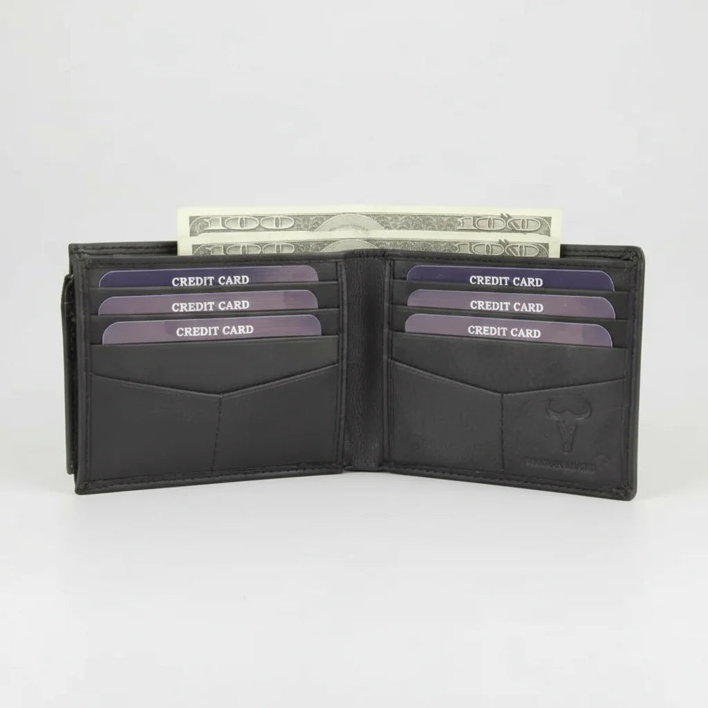 Men's RFID Bifold Wallet with Removable Card Sleeve