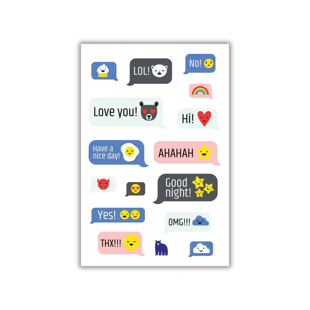 Text Me Puffies - Four Bears Sticker Club