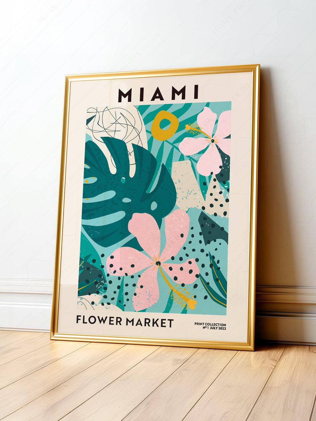 Miami Flower Market Print – Tropical Botanical Wall Art Poster