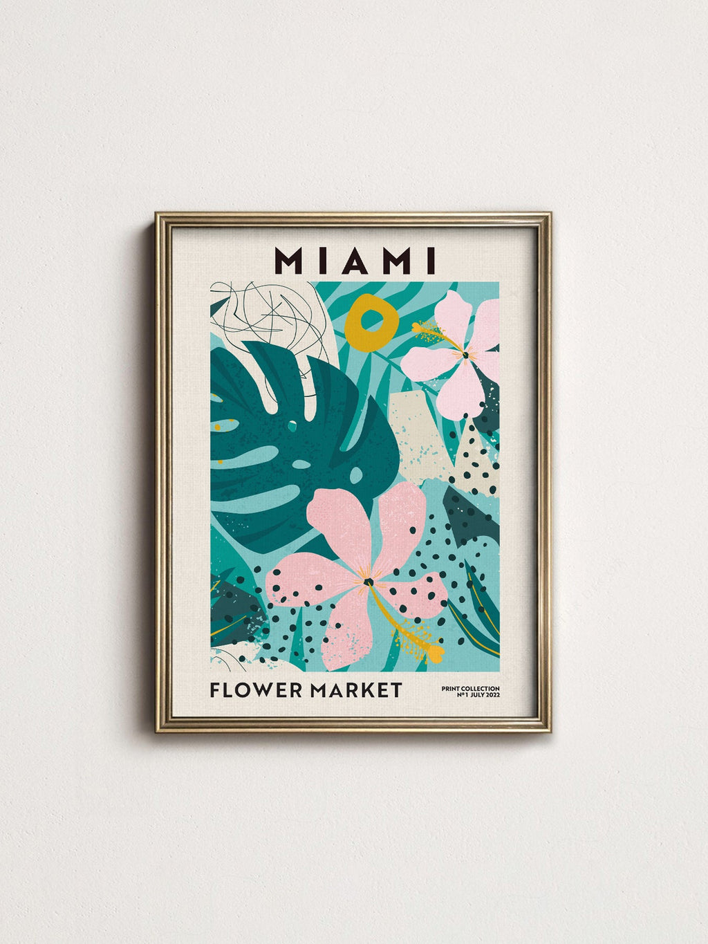Miami Flower Market Print – Tropical Botanical Wall Art Poster