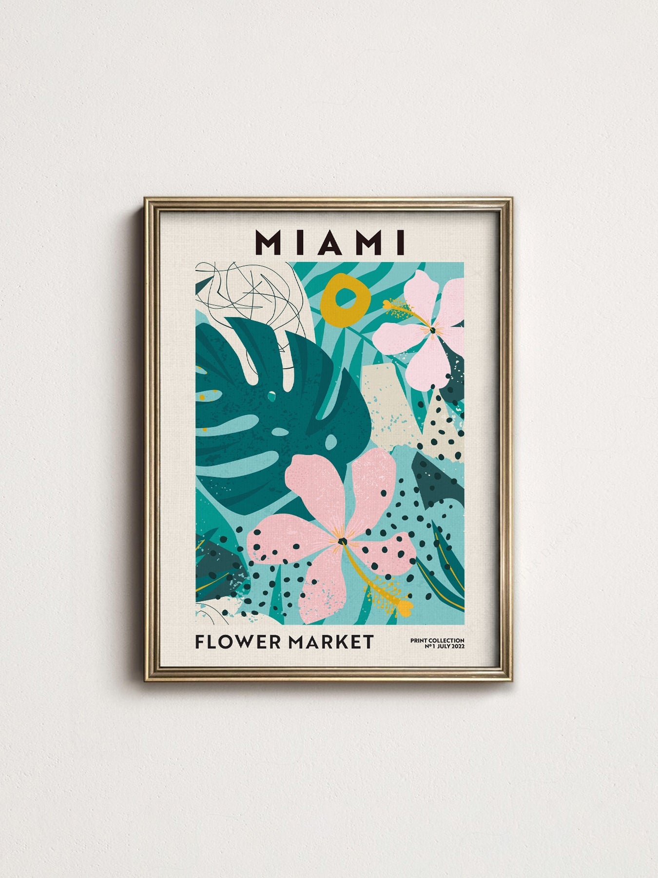 Miami Flower Market Print – Tropical Botanical Wall Art Poster