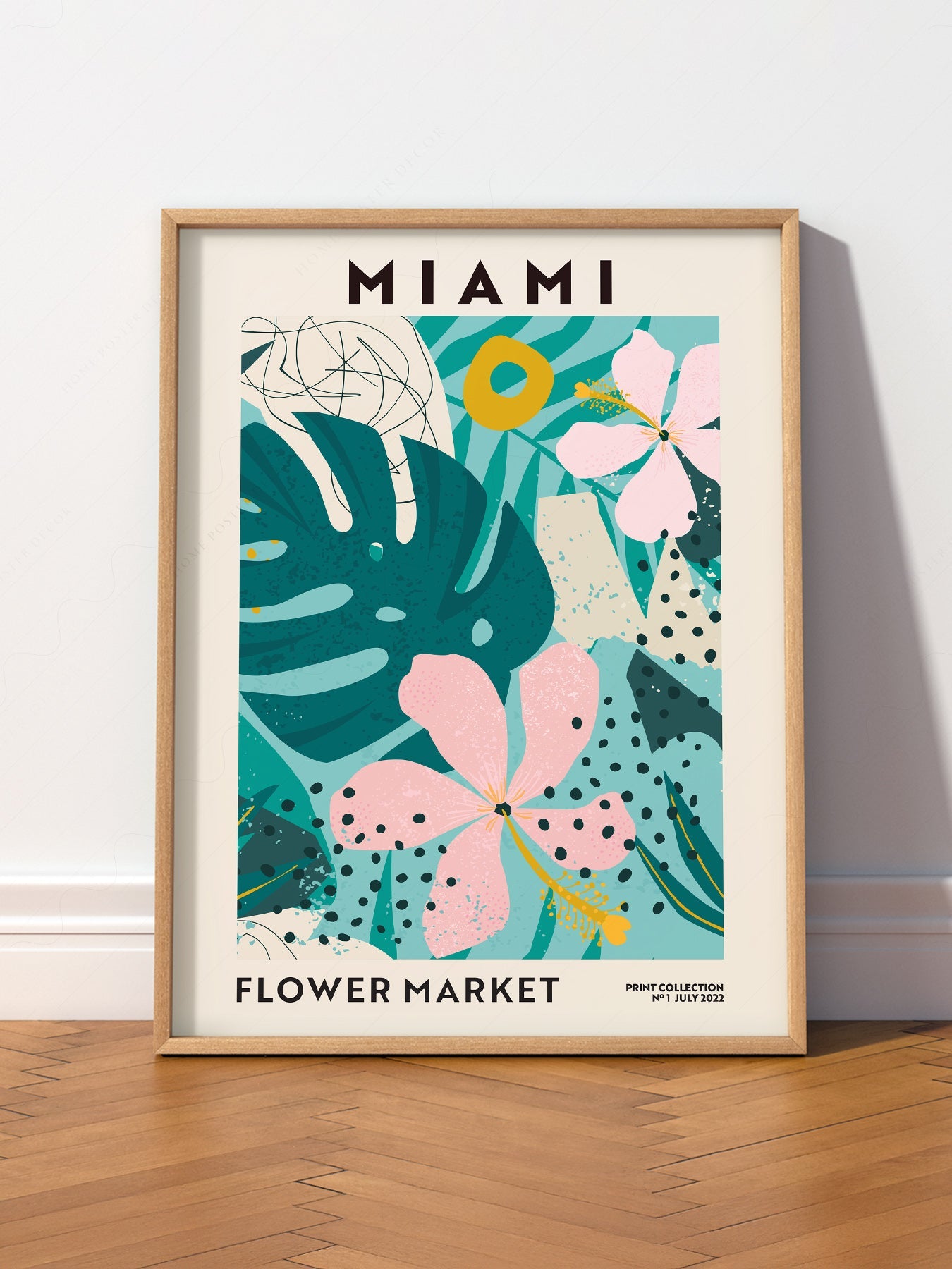 Miami Flower Market Print – Tropical Botanical Wall Art Poster