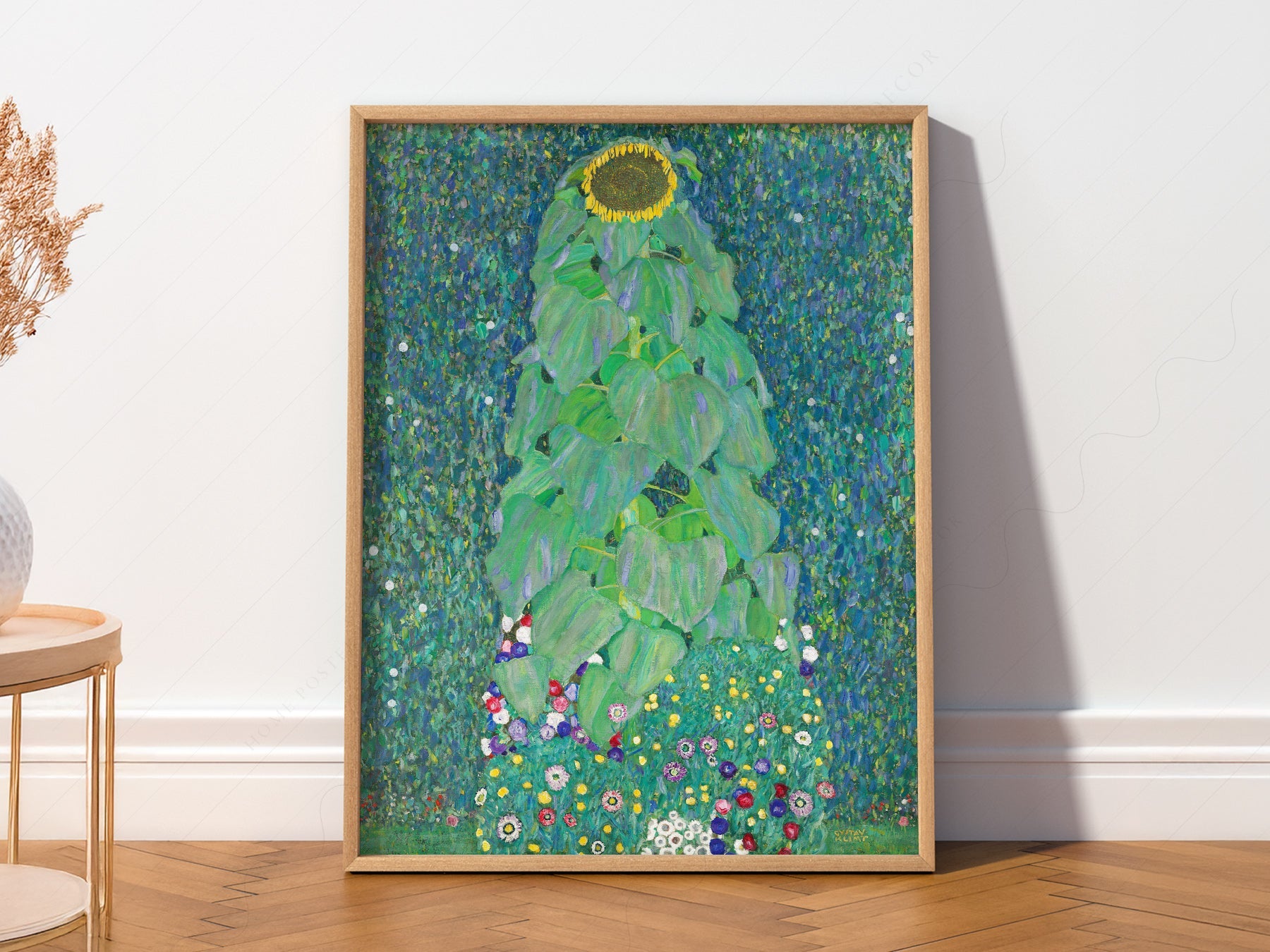 Gustav Klimt Sunflower Art Print – Art Nouveau Floral Wall Decor