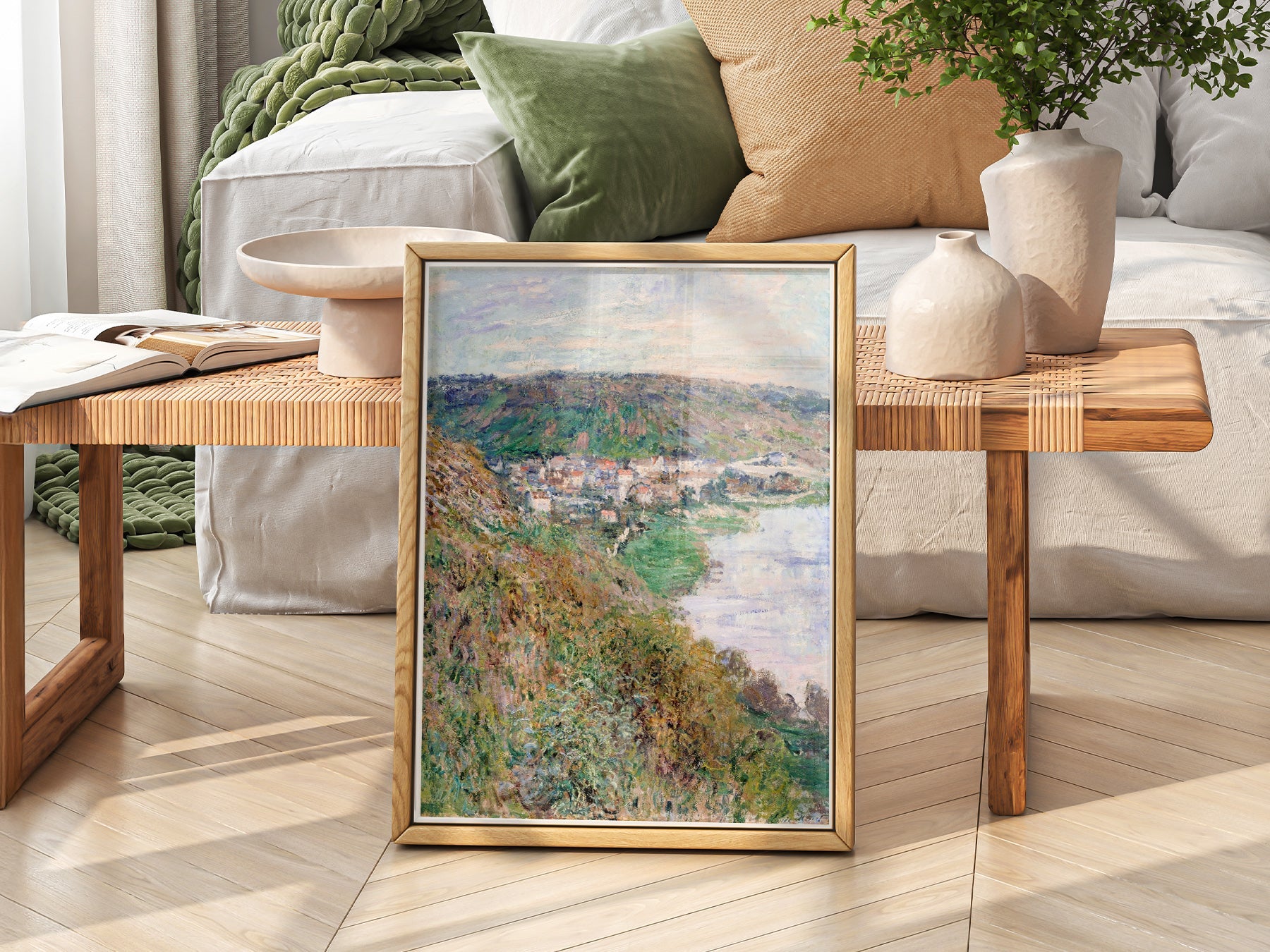 Claude Monet View of Vétheuil Art Print – Landscape Wall Art
