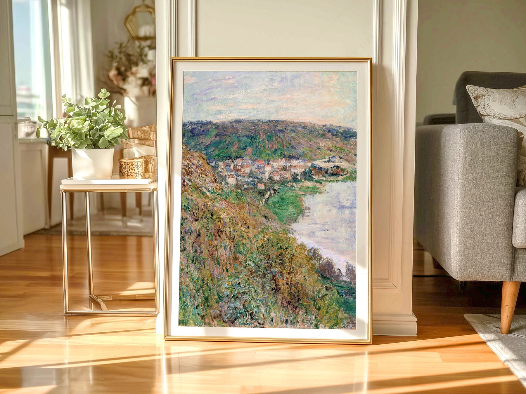 Claude Monet View of Vétheuil Art Print – Landscape Wall Art