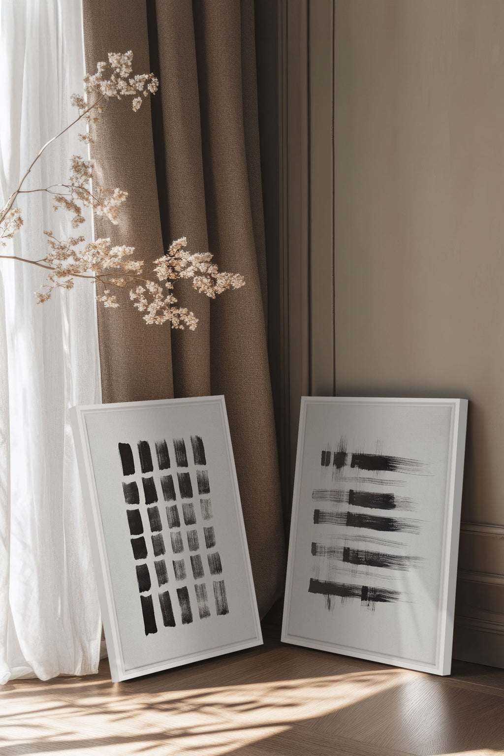 LINEAR CONTRAST DUO (2 Stretched Canvas Artworks)