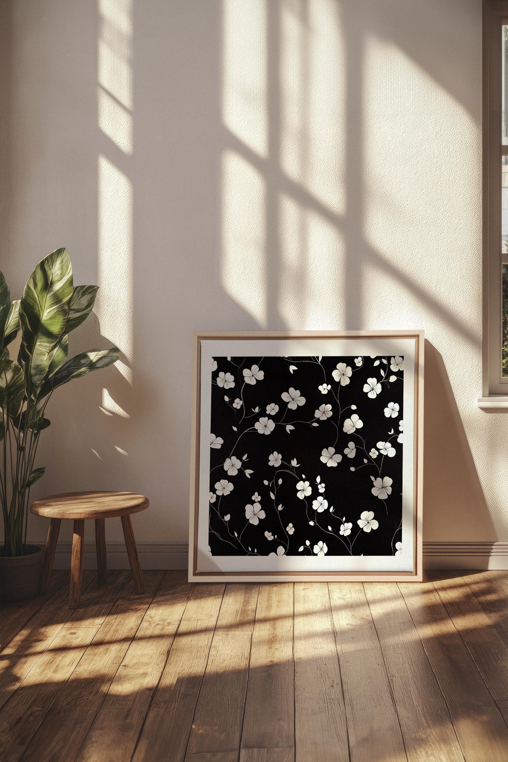 Nocturnal Blooms, Stretched Canvas Artwork