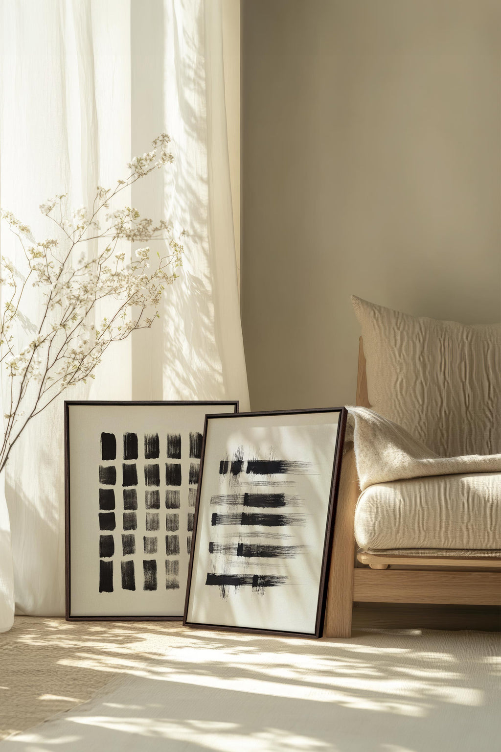 LINEAR CONTRAST DUO (2 Stretched Canvas Artworks)