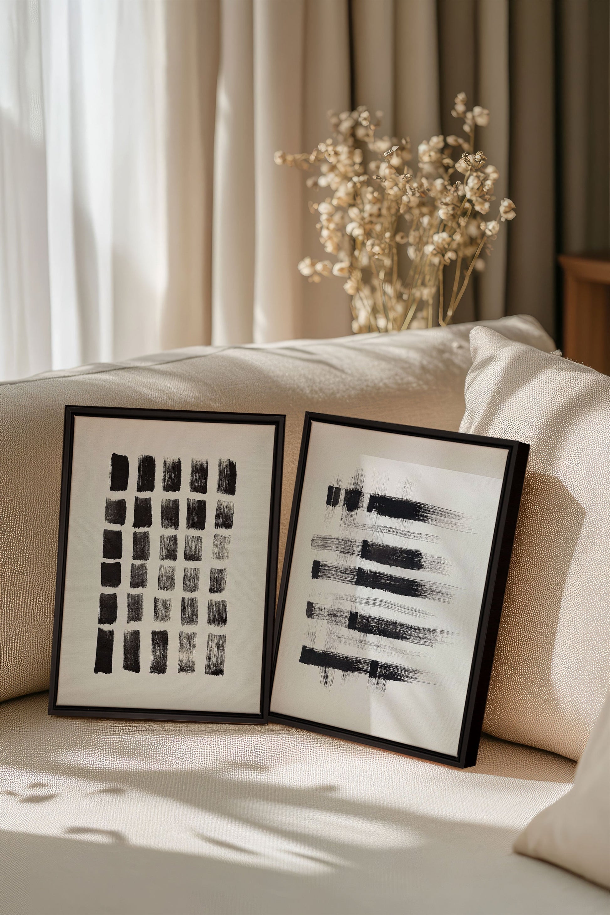 LINEAR CONTRAST DUO (2 Stretched Canvas Artworks)