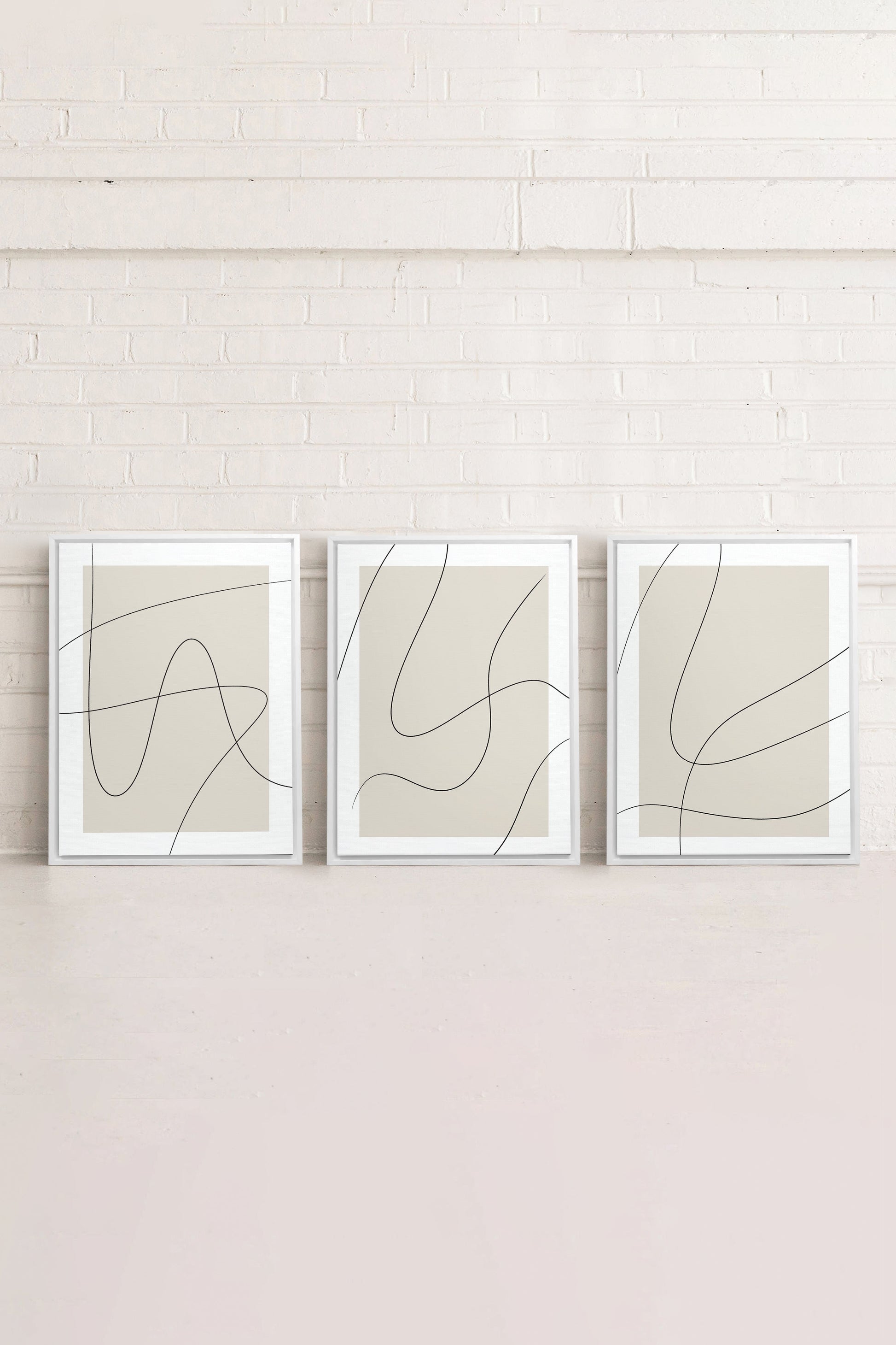 ELEGANT CURVES TRIO (3 Stretched Canvas Artworks)