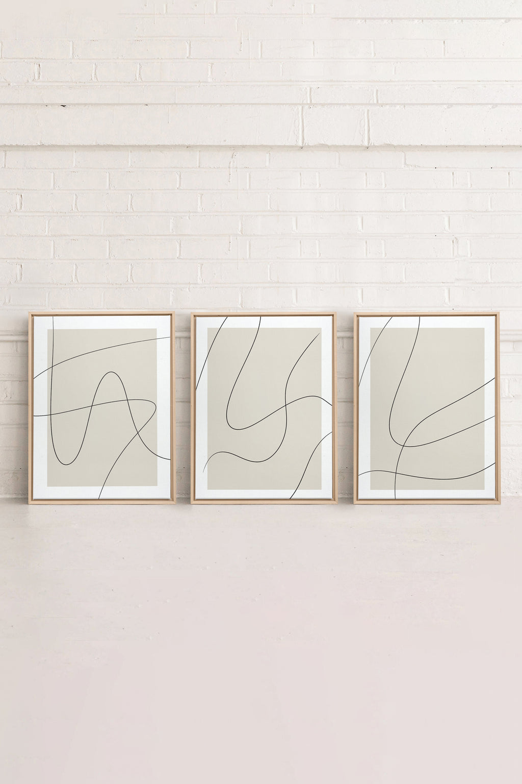 ELEGANT CURVES TRIO (3 Stretched Canvas Artworks)
