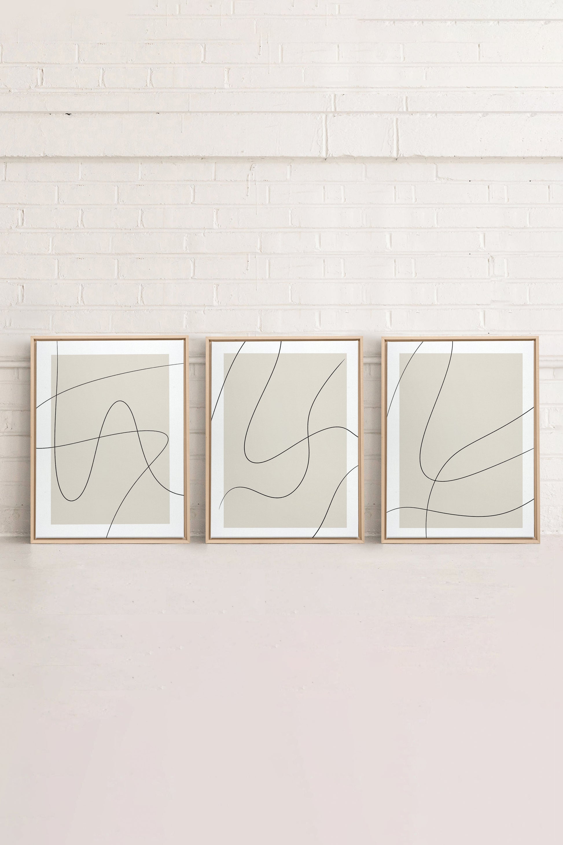 ELEGANT CURVES TRIO (3 Stretched Canvas Artworks)
