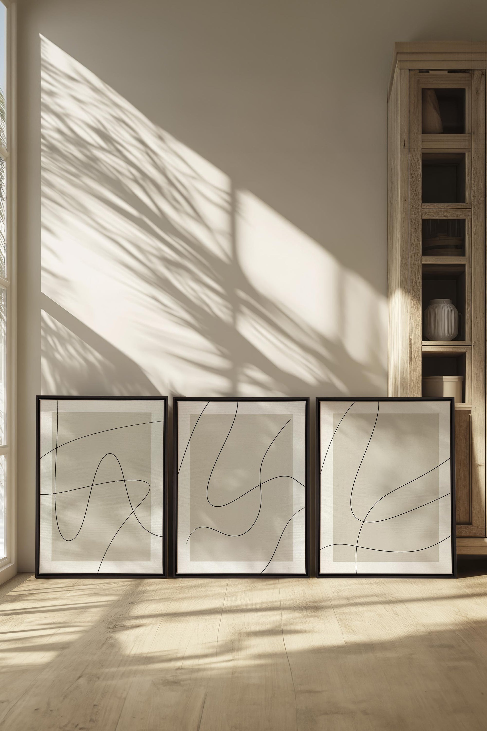 ELEGANT CURVES TRIO (3 Stretched Canvas Artworks)