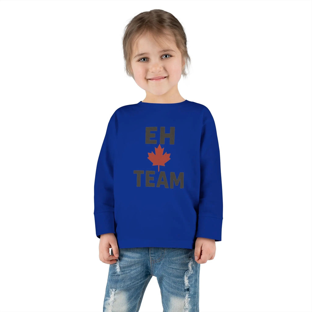 T-shirt à manches longues pour tout-petit Maple Stick « Eh Team » – Fierté de la feuille d'érable