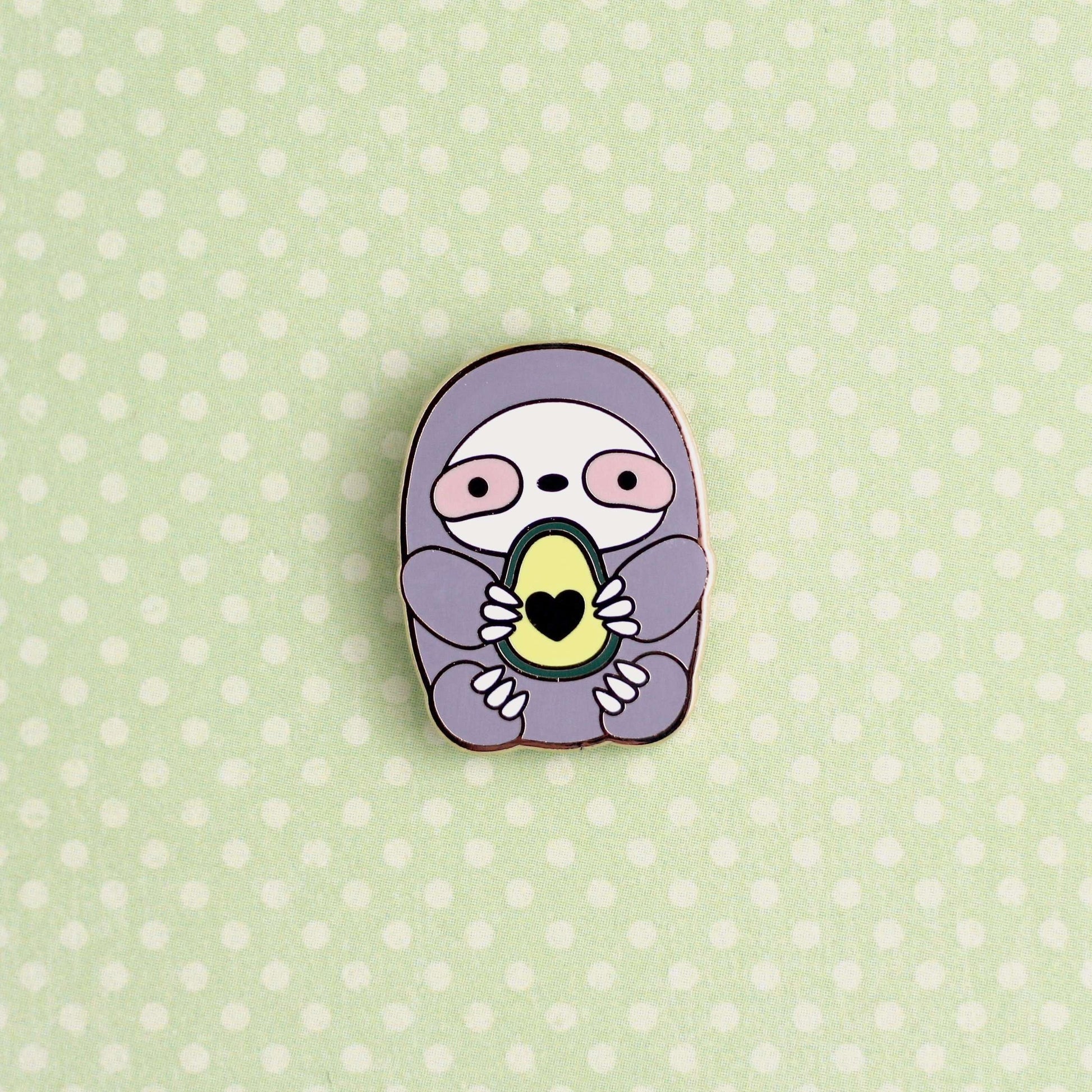Broche en émail « Paresseux avocat » – Cadeau paresseux – Jolie broche – Cadeau avocat