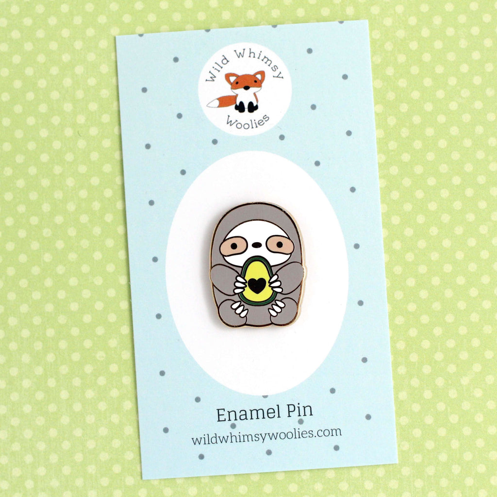 Broche en émail « Paresseux avocat » – Cadeau paresseux – Jolie broche – Cadeau avocat