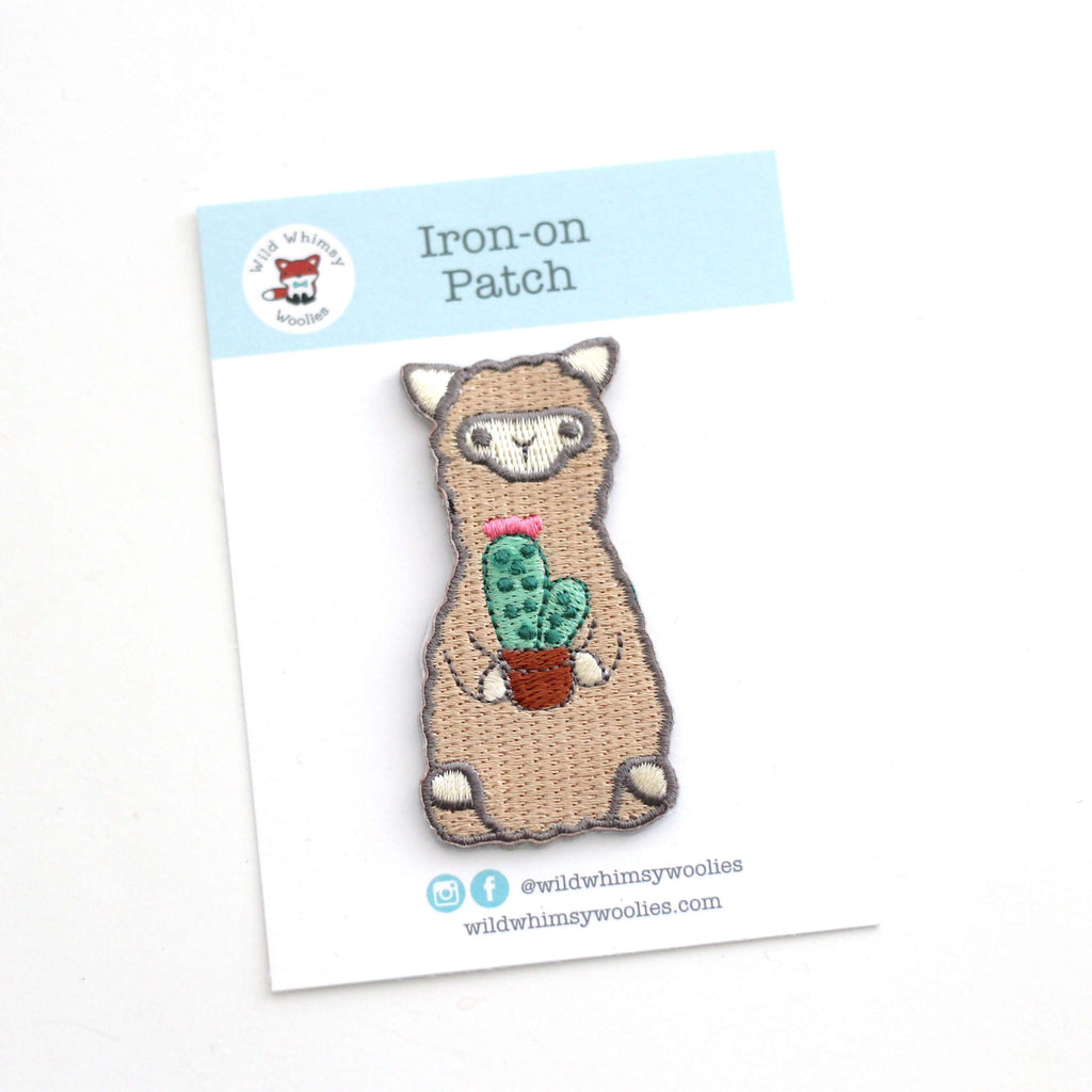 Patch thermocollant brodé Cactus Alpaga