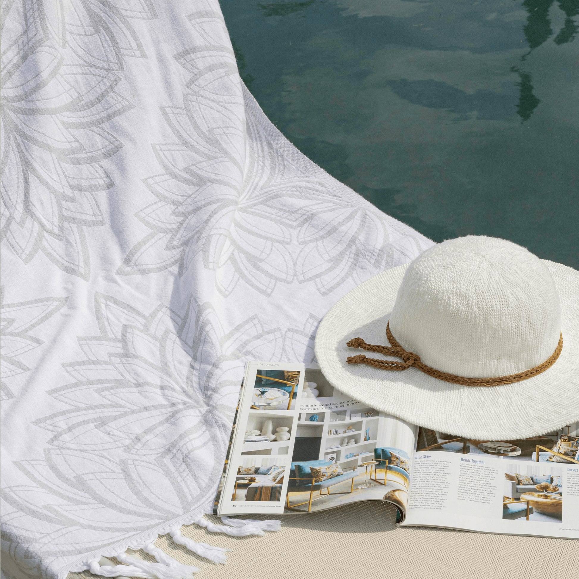 Serviettes turques Canada | Serviette de corps | Gris et blanc