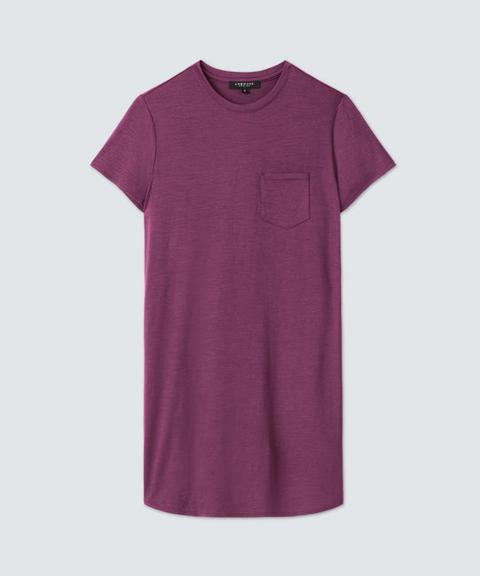 Robe t-shirt en laine mérinos pour femme