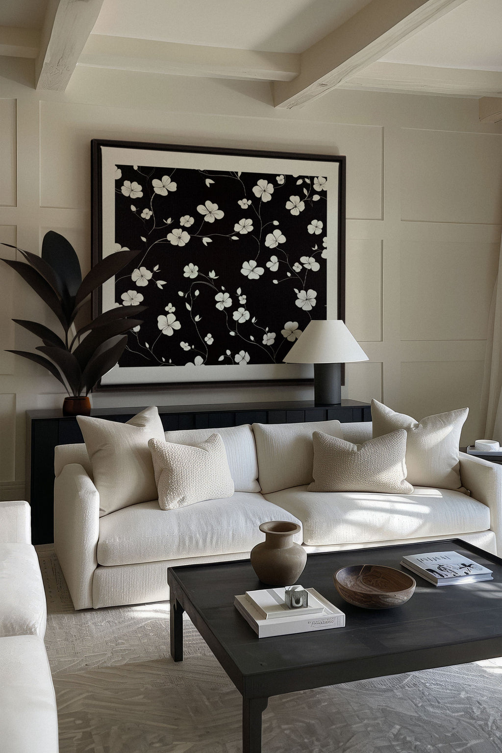 Nocturnal Blooms, Stretched Canvas Artwork