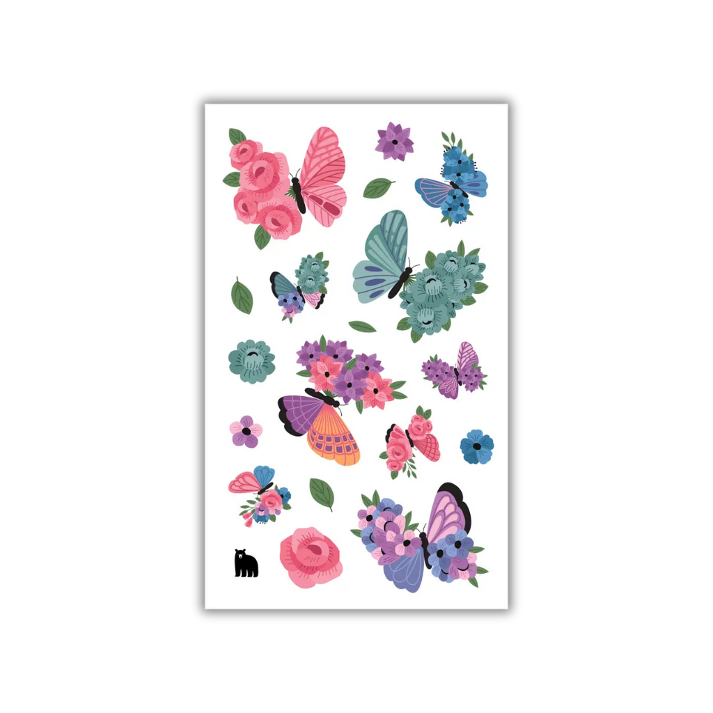 Floral Butterflies - Four Bears Sticker Club