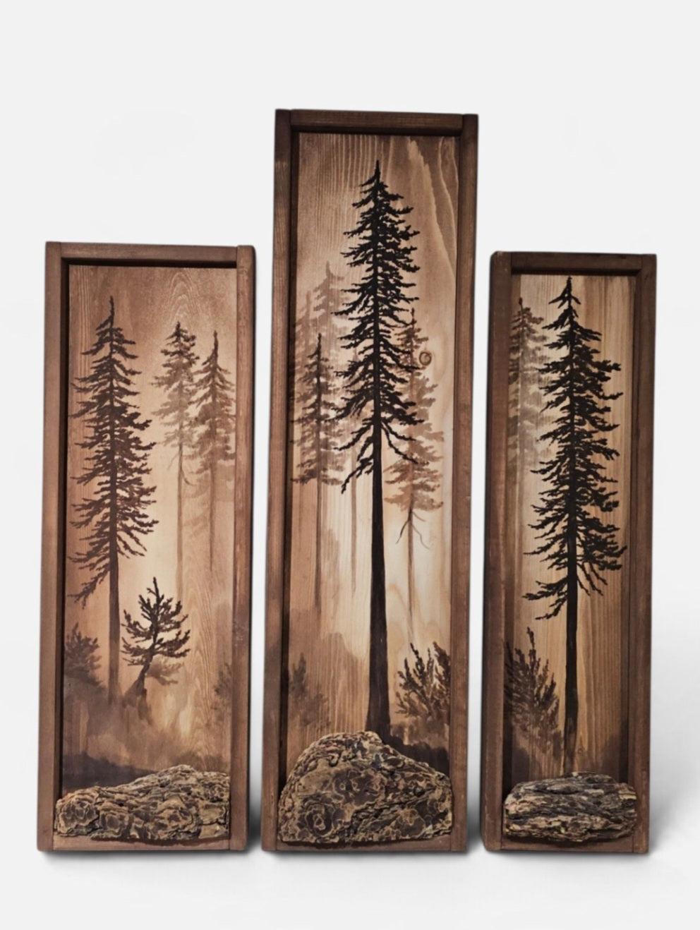 Framed hand painted on wood wall decor (19.5" by 7")