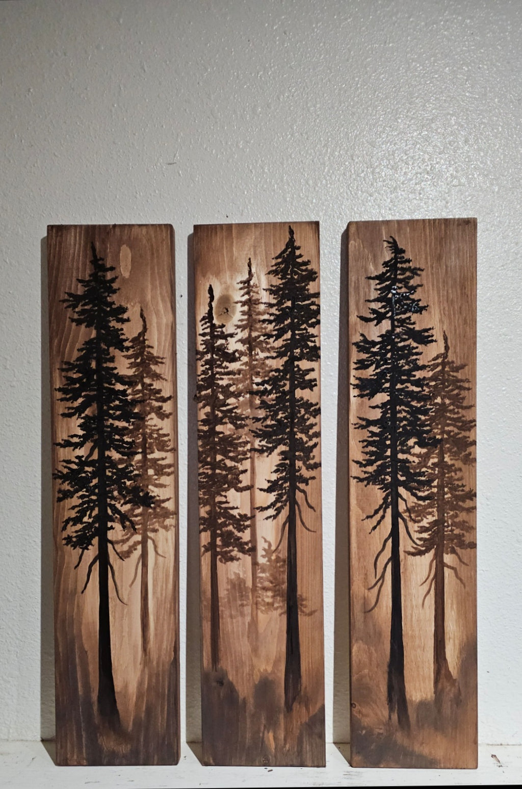Wall art on wood wall decor(set of three) 24" by 5.5"