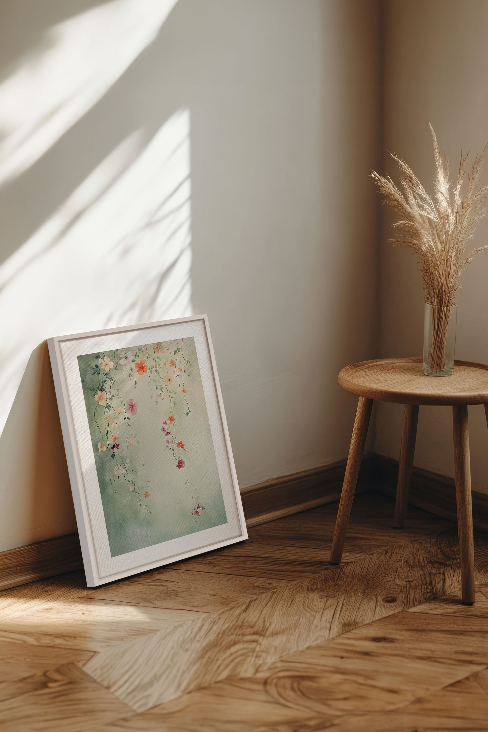 Floral Cascade, Stretched Canvas Artwork