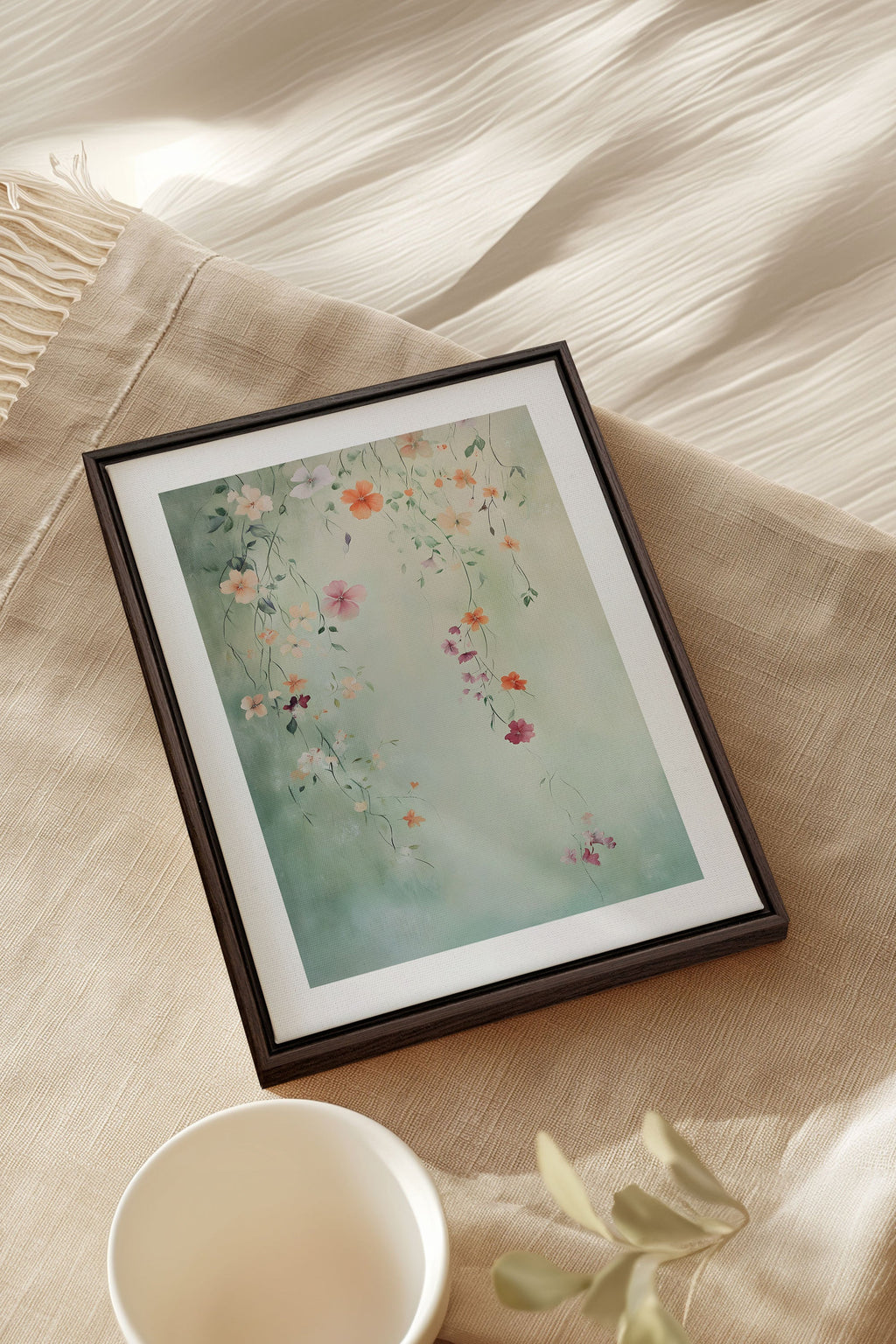 Floral Cascade, Stretched Canvas Artwork
