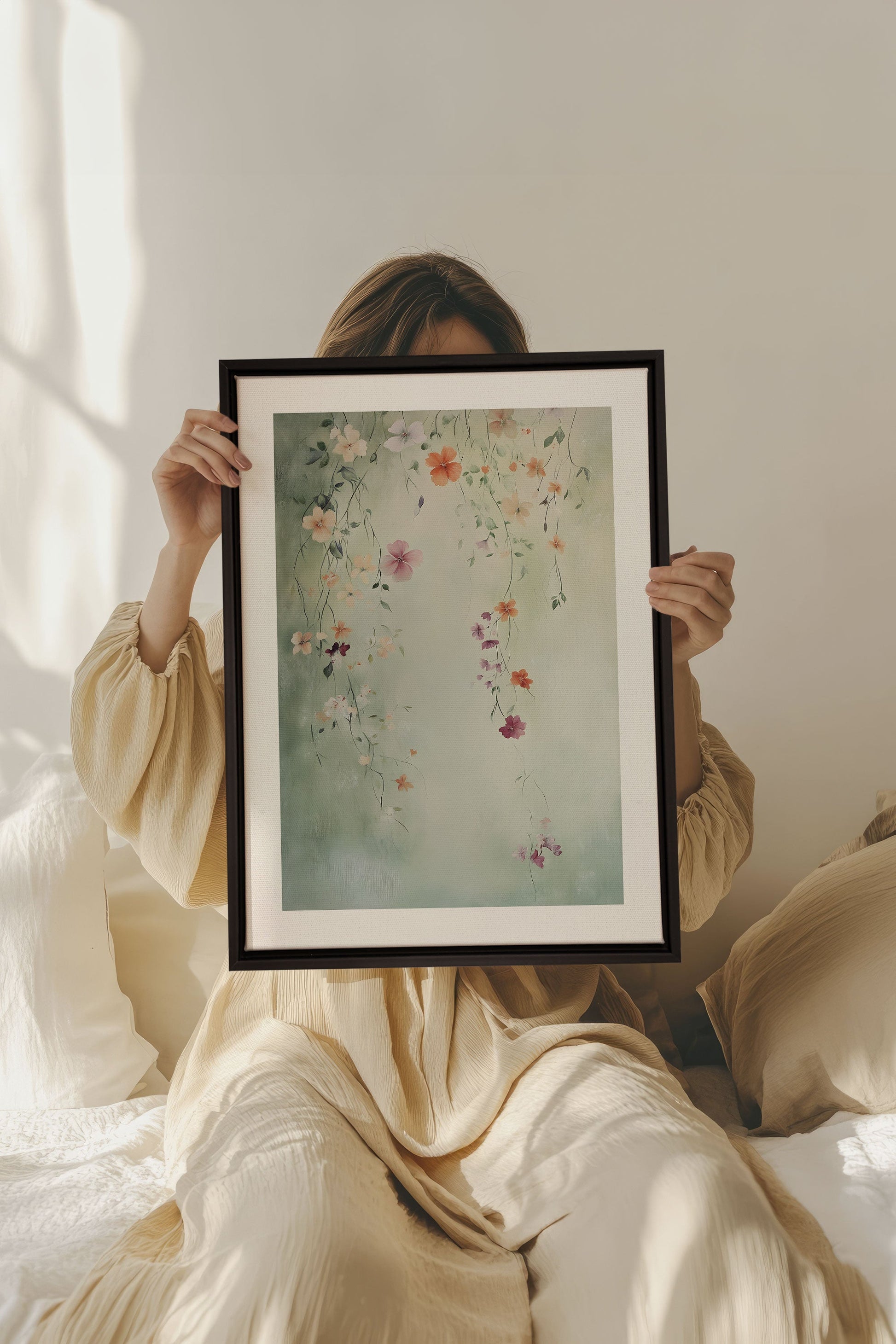 Floral Cascade, Stretched Canvas Artwork