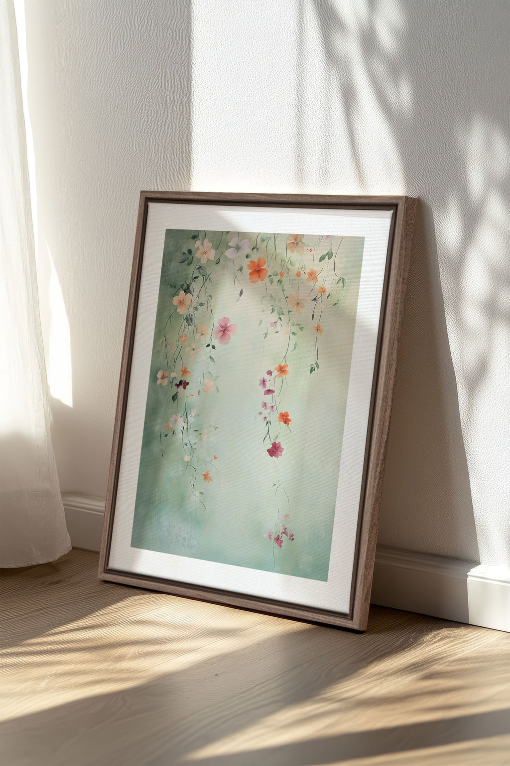 Floral Cascade, Stretched Canvas Artwork