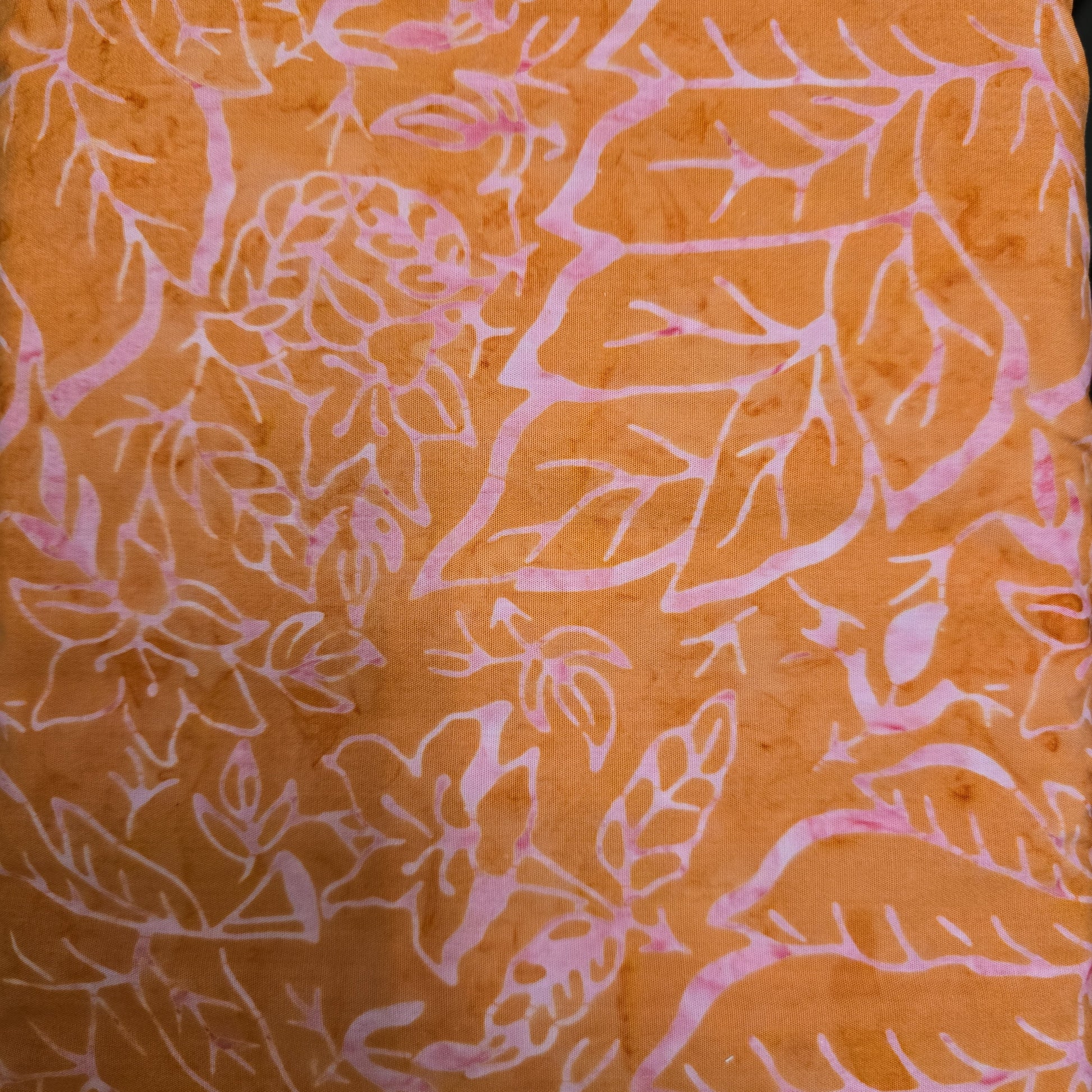 Batik bavarois - Feuilles orange/rose - JH23A8-PL