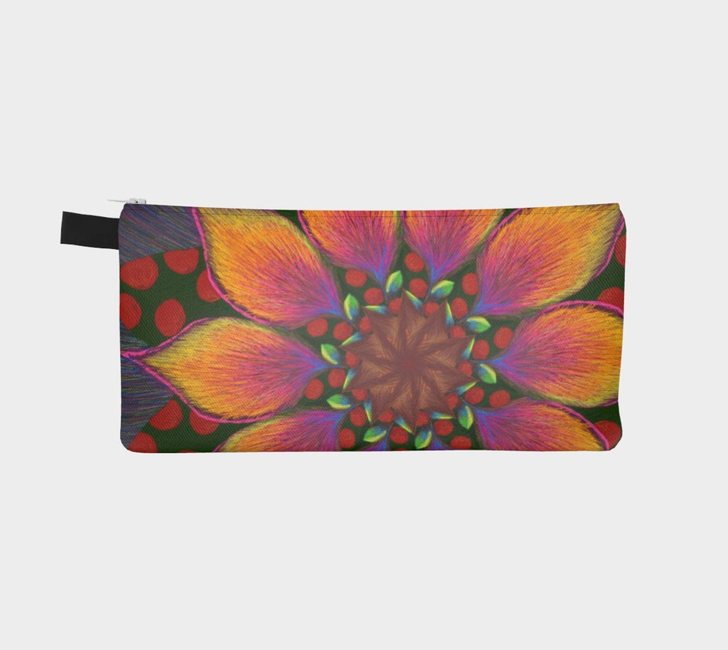 Zippered Cotton Canvas Pencil Case | Flower Power