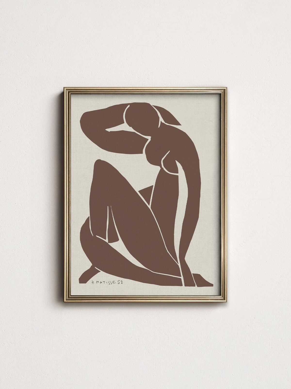 Henri Matisse Blue Nude Brown Art Print – Minimalist Modern Wall Decor