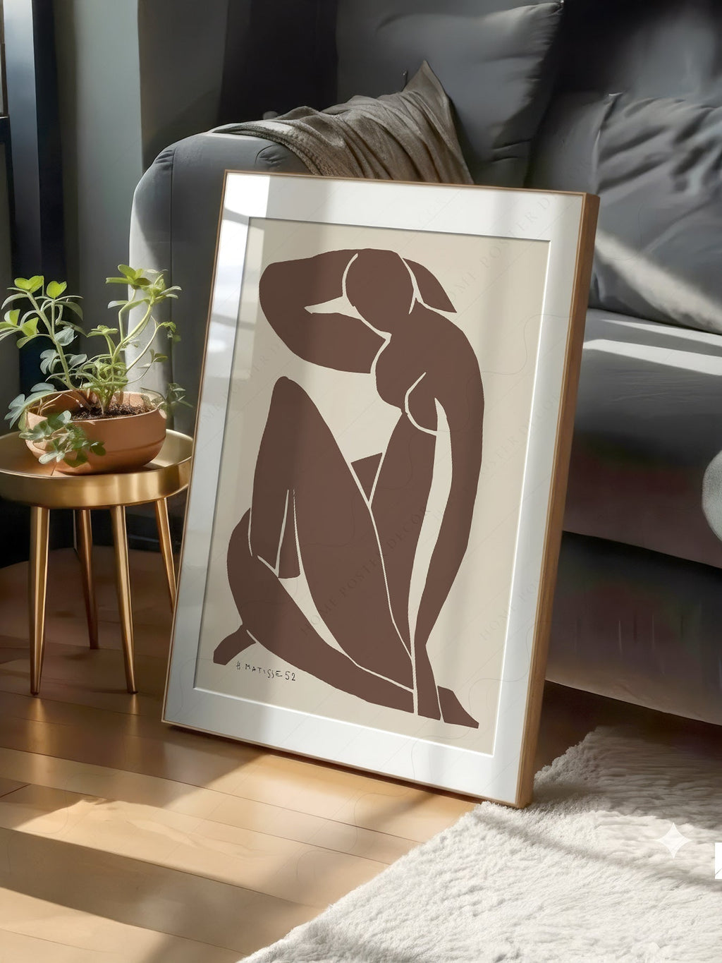 Henri Matisse Blue Nude Brown Art Print – Minimalist Modern Wall Decor