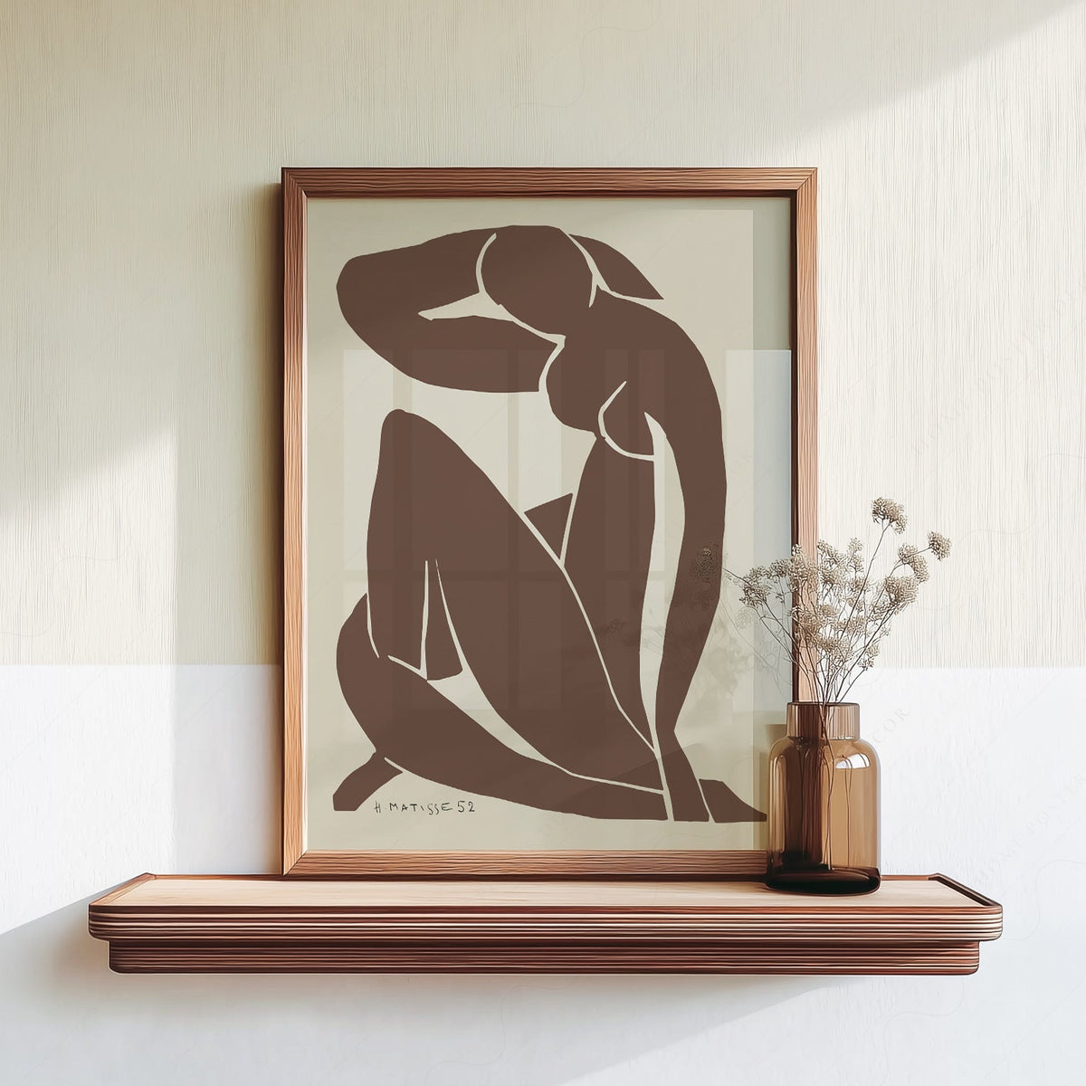 Henri Matisse Blue Nude Brown Art Print – Minimalist Modern Wall Decor