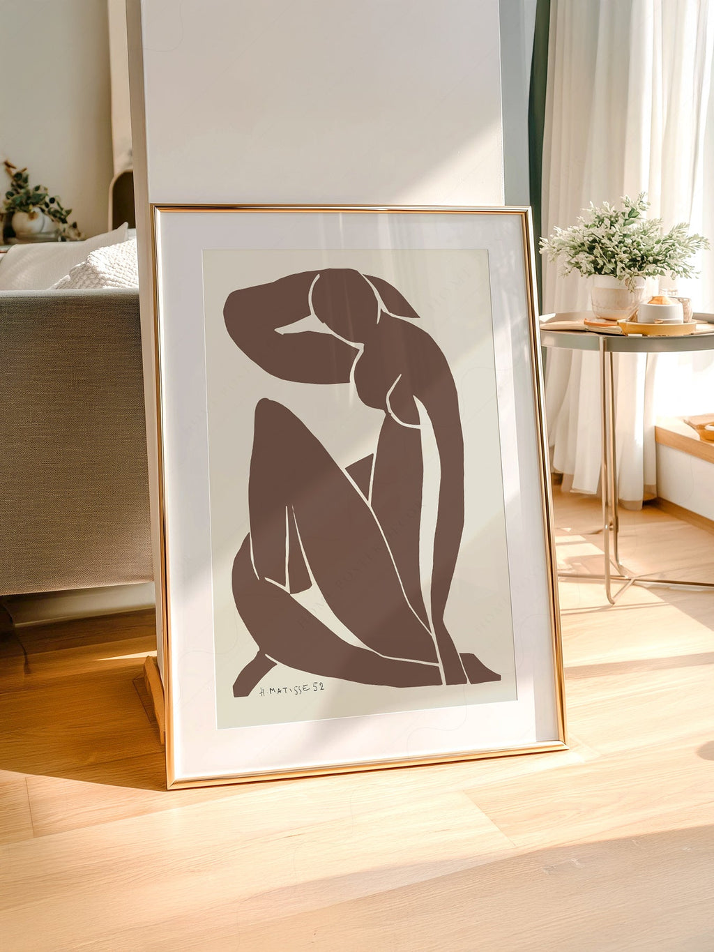 Henri Matisse Blue Nude Brown Art Print – Minimalist Modern Wall Decor