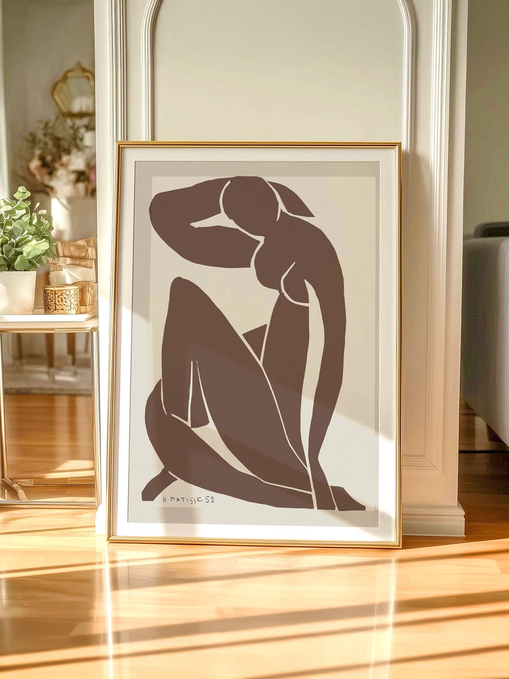 Henri Matisse Blue Nude Brown Art Print – Minimalist Modern Wall Decor