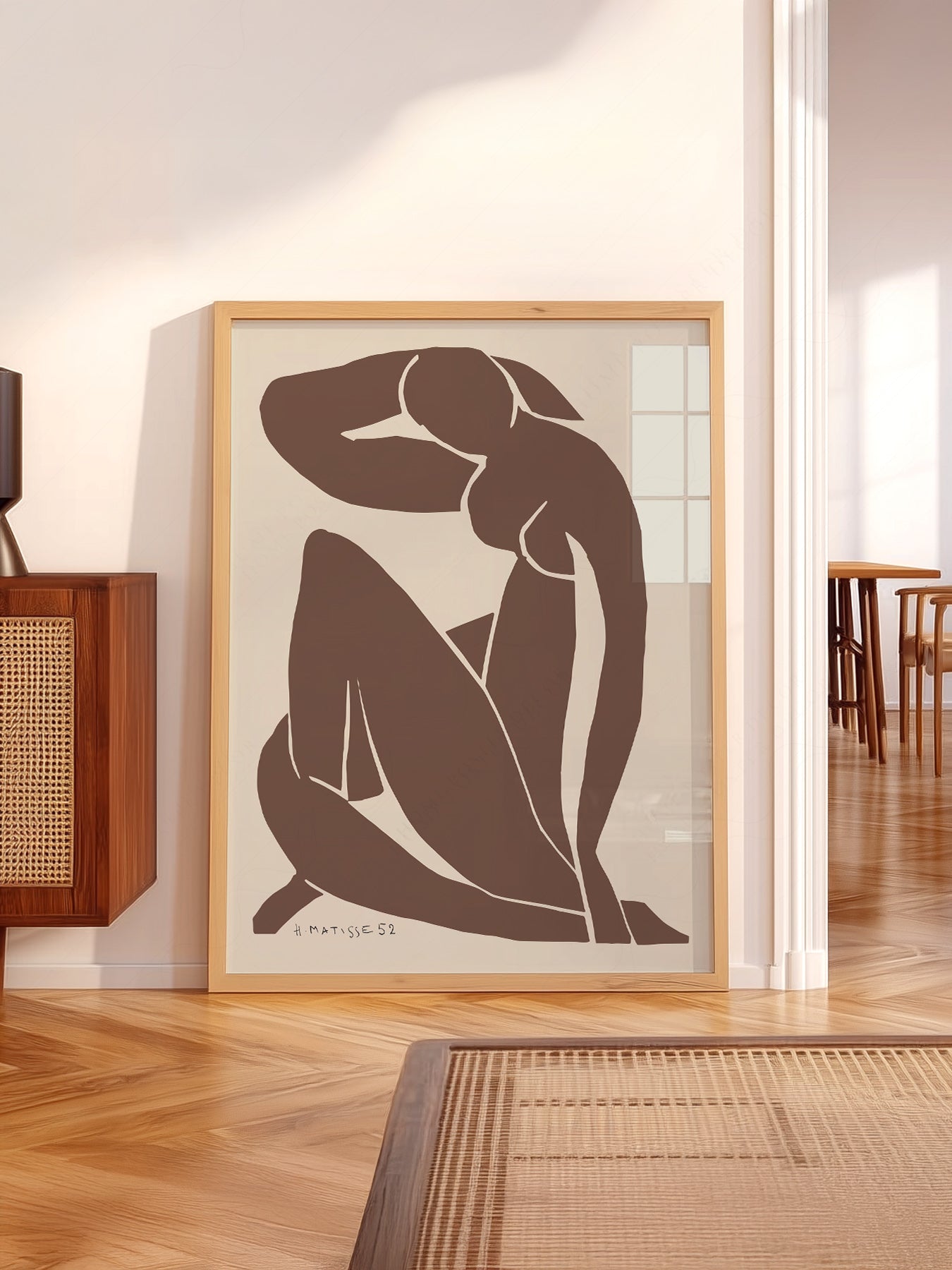 Henri Matisse Blue Nude Brown Art Print – Minimalist Modern Wall Decor