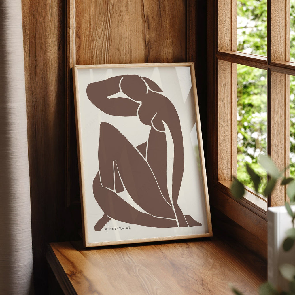 Henri Matisse Blue Nude Brown Art Print – Minimalist Modern Wall Decor