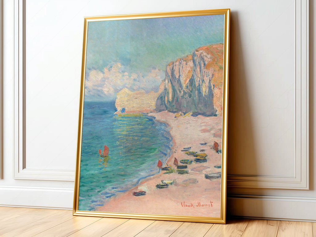 Claude Monet - Étretat Beach and Falaise d'Amont
