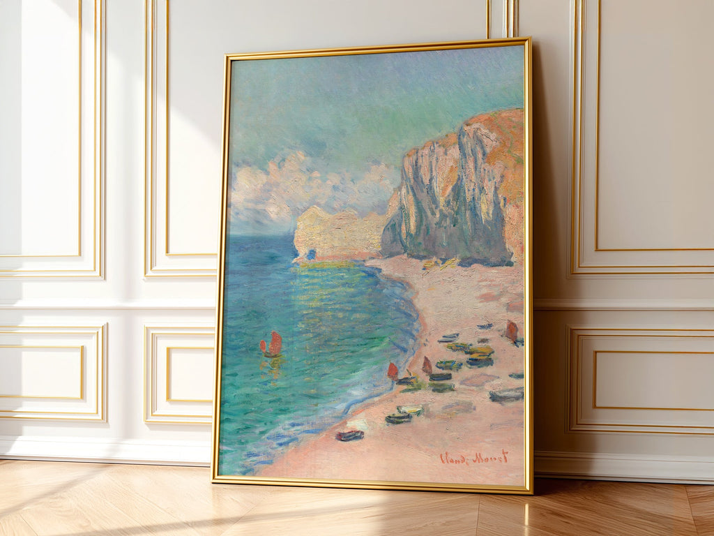 Claude Monet - Étretat Beach and Falaise d'Amont