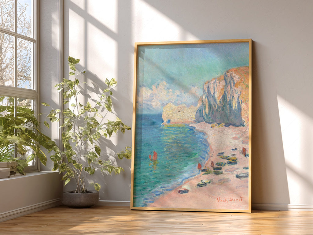Claude Monet - Étretat Beach and Falaise d'Amont
