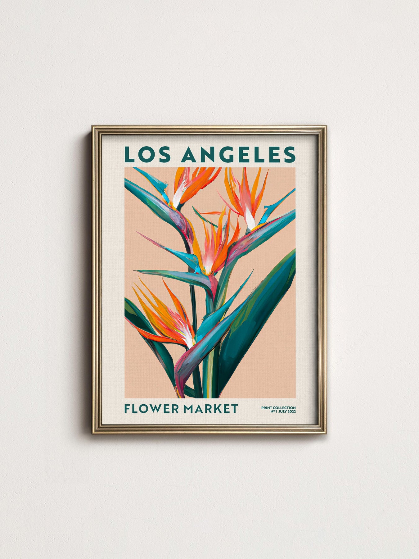 Los Angeles Flower Market Print – Bird of Paradise Botanical Wall Art