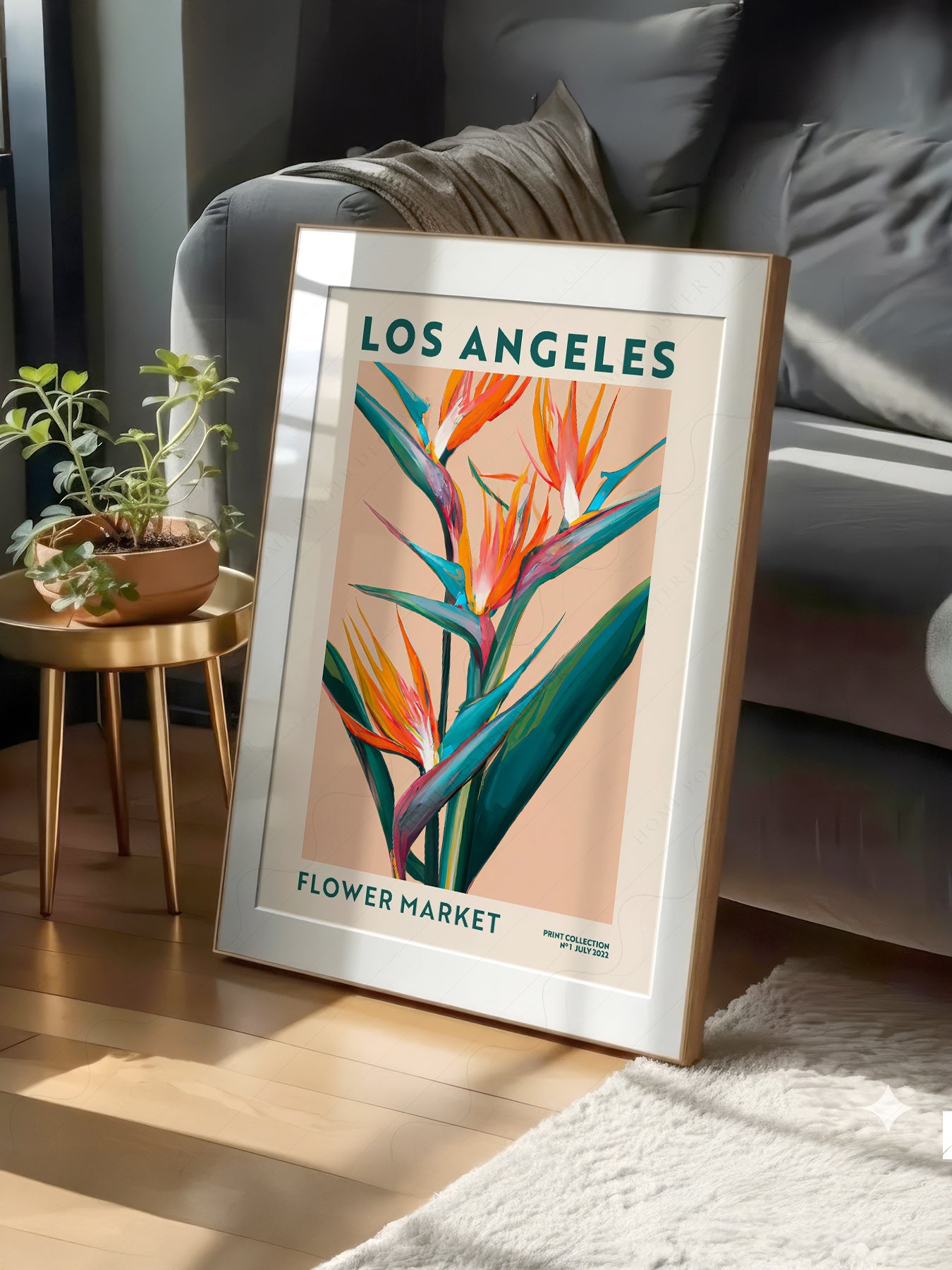 Los Angeles Flower Market Print – Bird of Paradise Botanical Wall Art