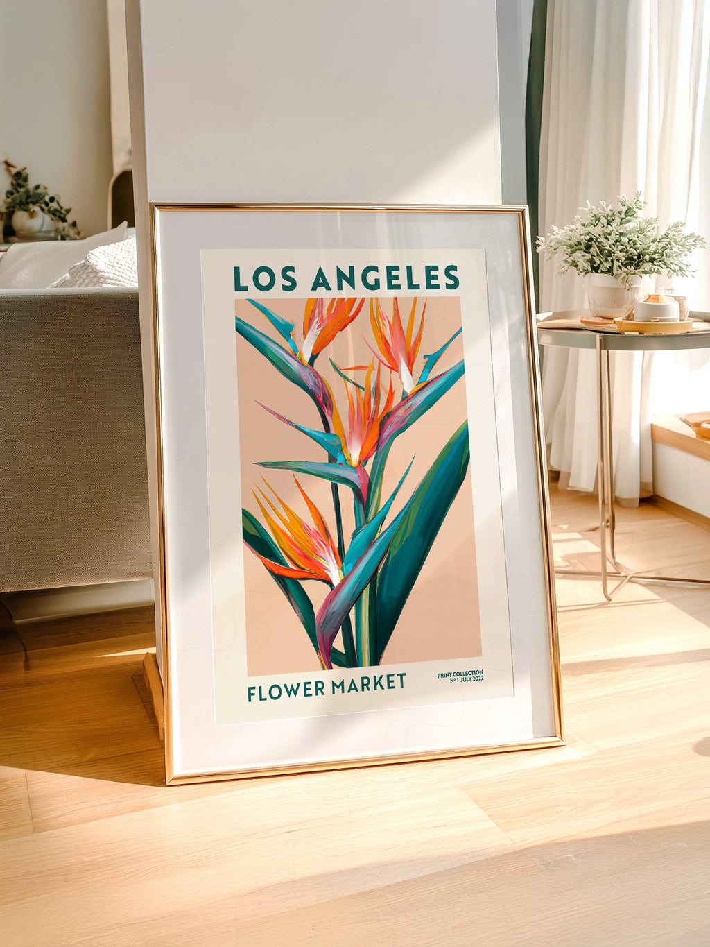 Los Angeles Flower Market Print – Bird of Paradise Botanical Wall Art