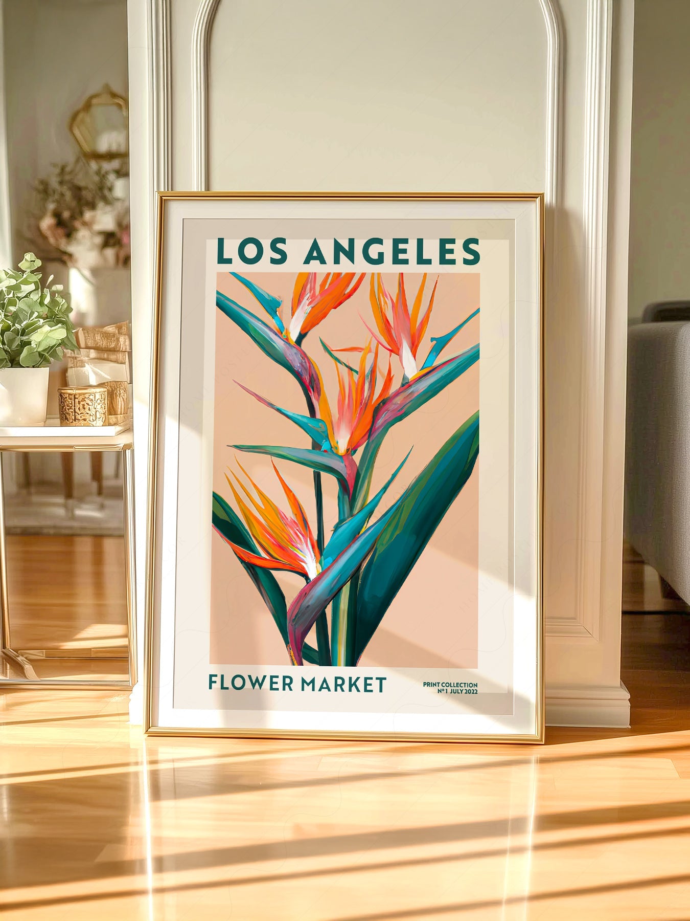 Los Angeles Flower Market Print – Bird of Paradise Botanical Wall Art