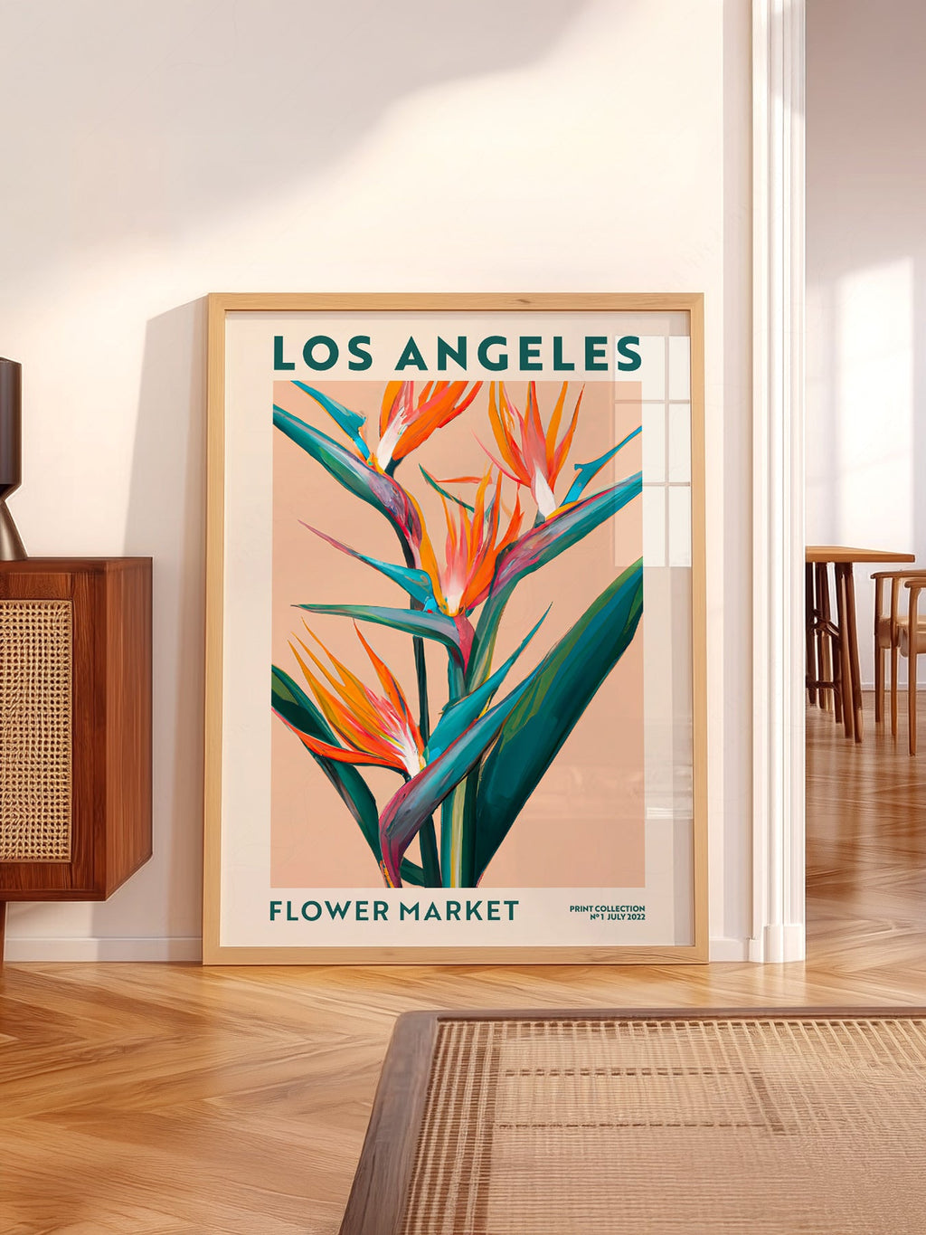 Los Angeles Flower Market Print – Bird of Paradise Botanical Wall Art