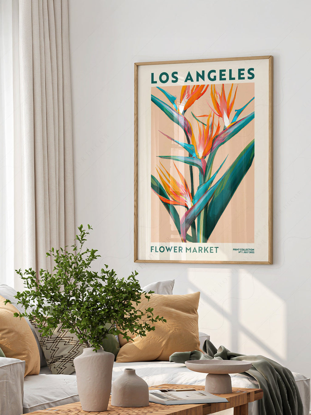 Los Angeles Flower Market Print – Bird of Paradise Botanical Wall Art